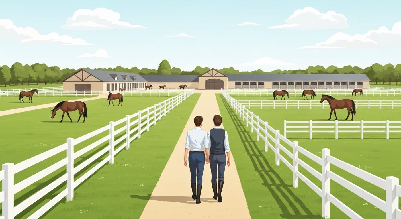 Haras d'élevage de pur-sang en Normandie, France